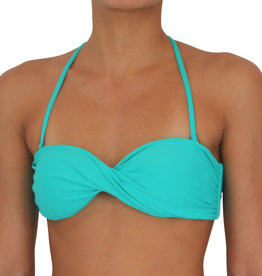 Pualani Twist Bandeau Sea Green Solid