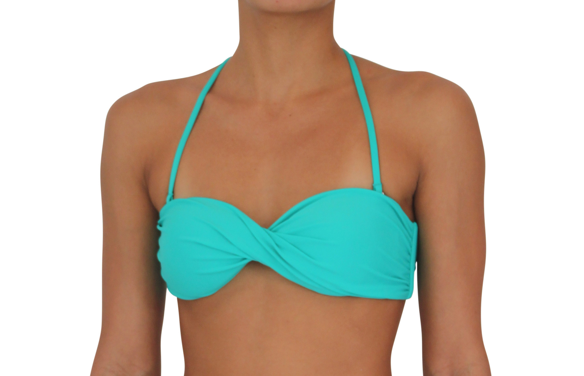 Pualani Twist Bandeau Sea Green Solid