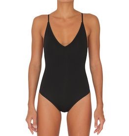 Full Bottom One Piece Black Solid