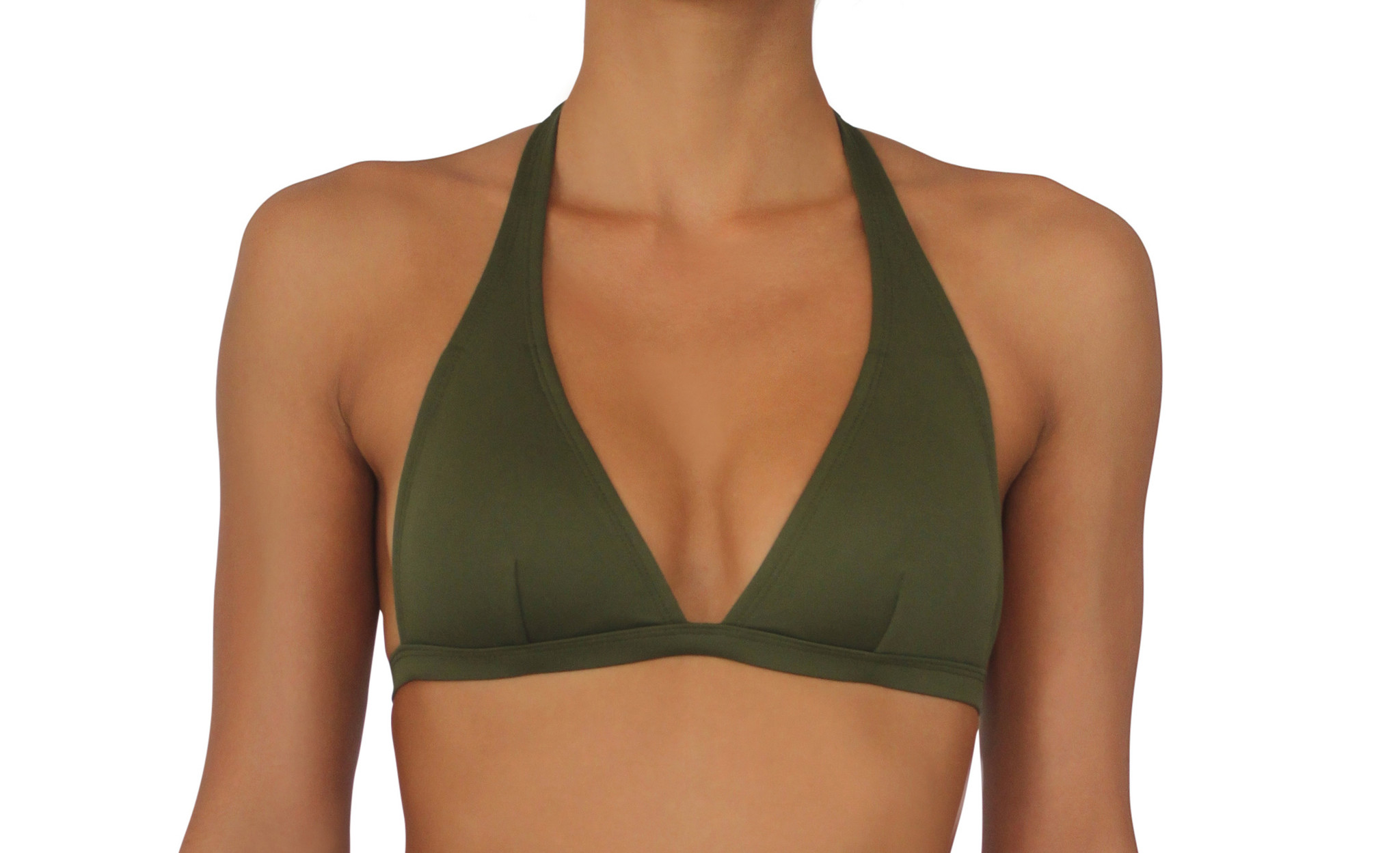 Pualani Halter Olive Solid