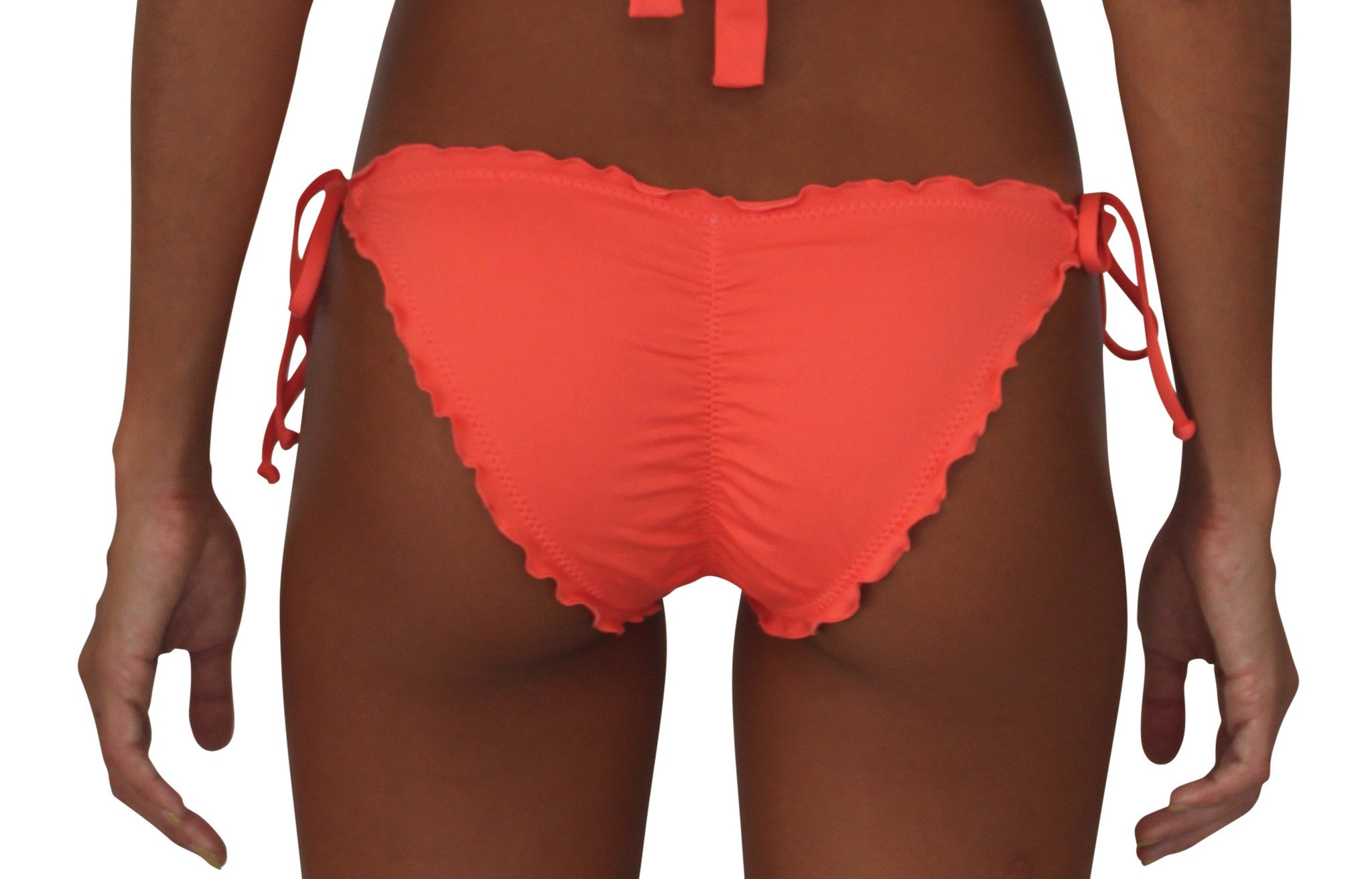 Pualani Full Scrunch Tie Side Coral Solid