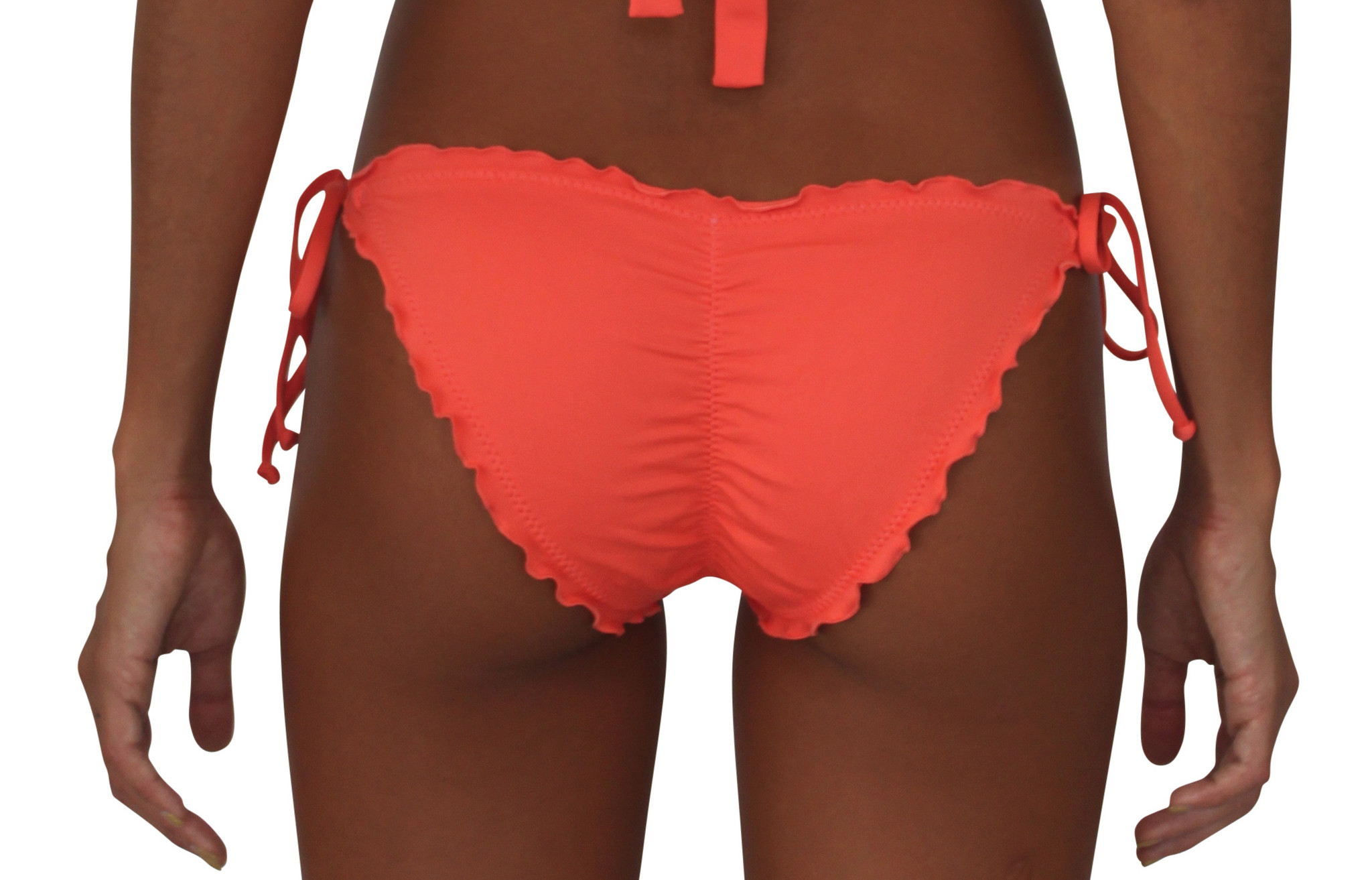 Pualani Scrunch Tie Side Coral Solid