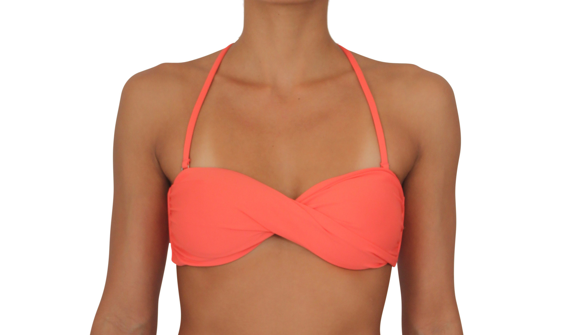 Pualani Twist Bandeau Coral Solid