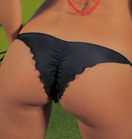 Pualani Skimpy Scrunch Tie Side Black Solid