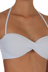 Pualani Twist Bandeau White Solid