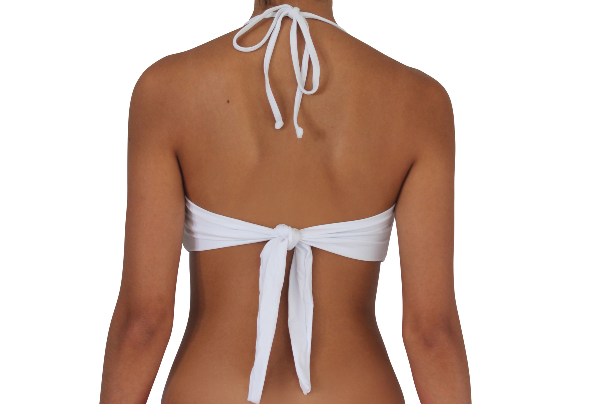 Women's Twist Bandeau White Solid - Pualani Hawaii