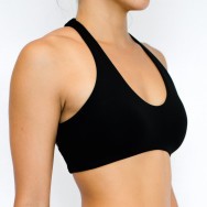 Pualani Reversible Fitness Surf Top Black Solid