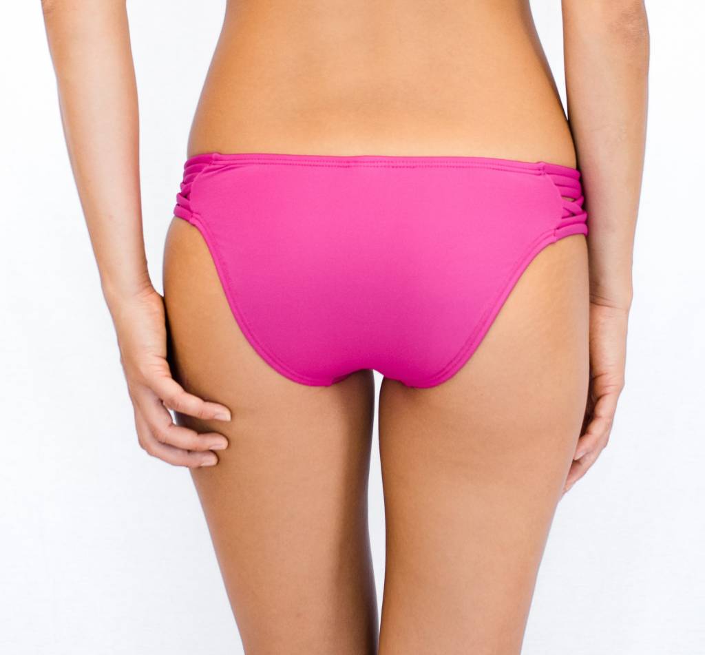 Pualani Scoop With Side Strings Fuschia Solid