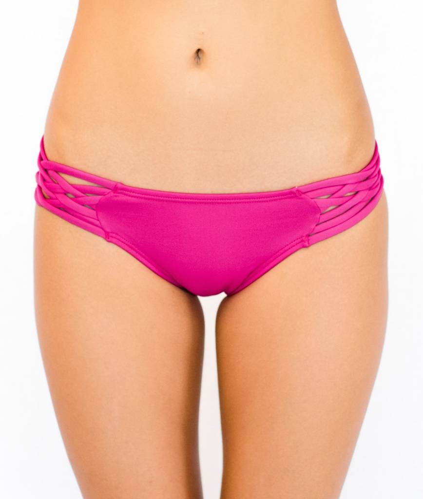 Pualani Scoop With Side Strings Fuschia Solid
