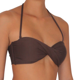 Pualani Twist Bandeau Chocolate Solid