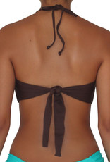 Pualani Twist Bandeau Chocolate Solid