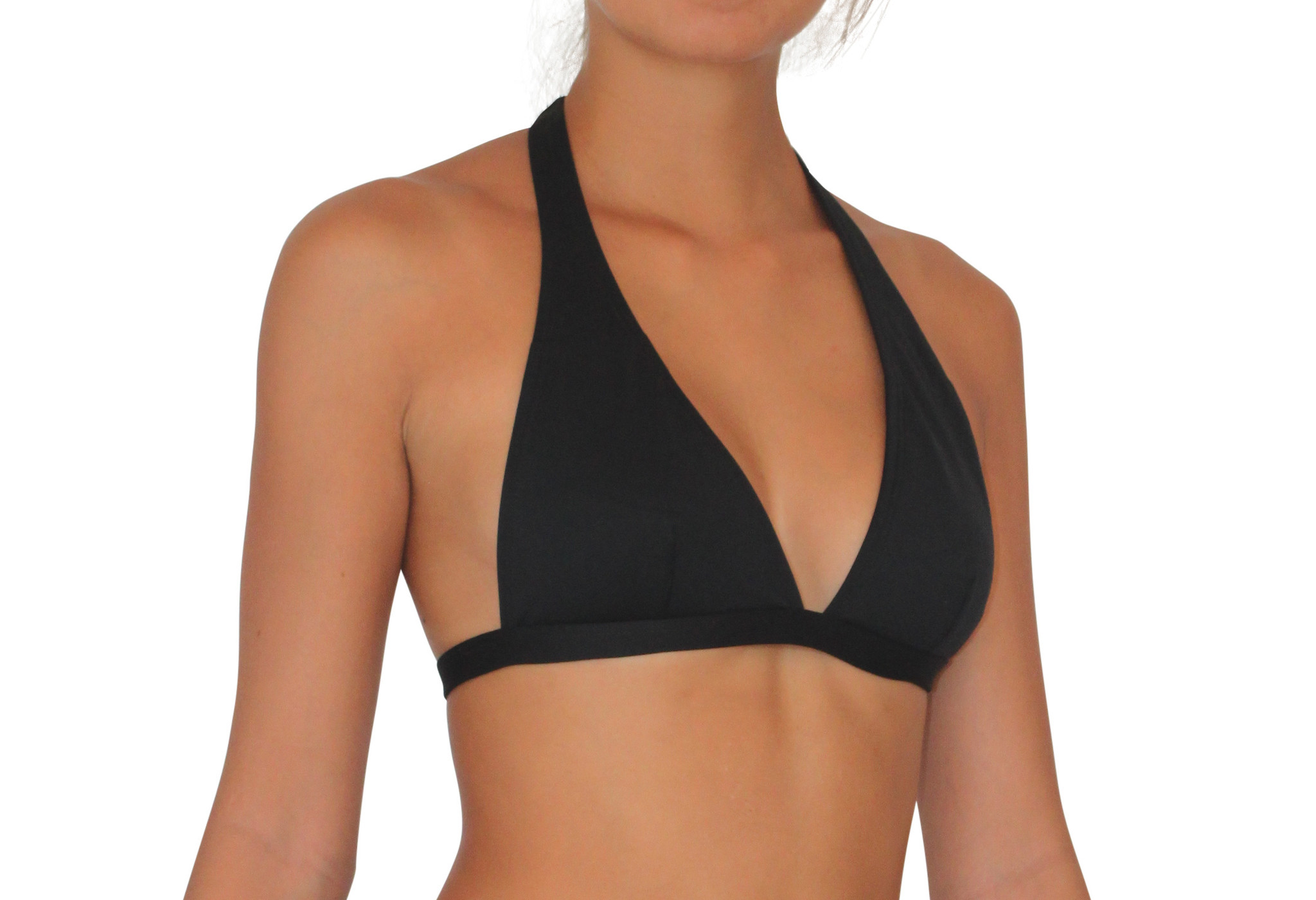 Pualani Halter Black Solid