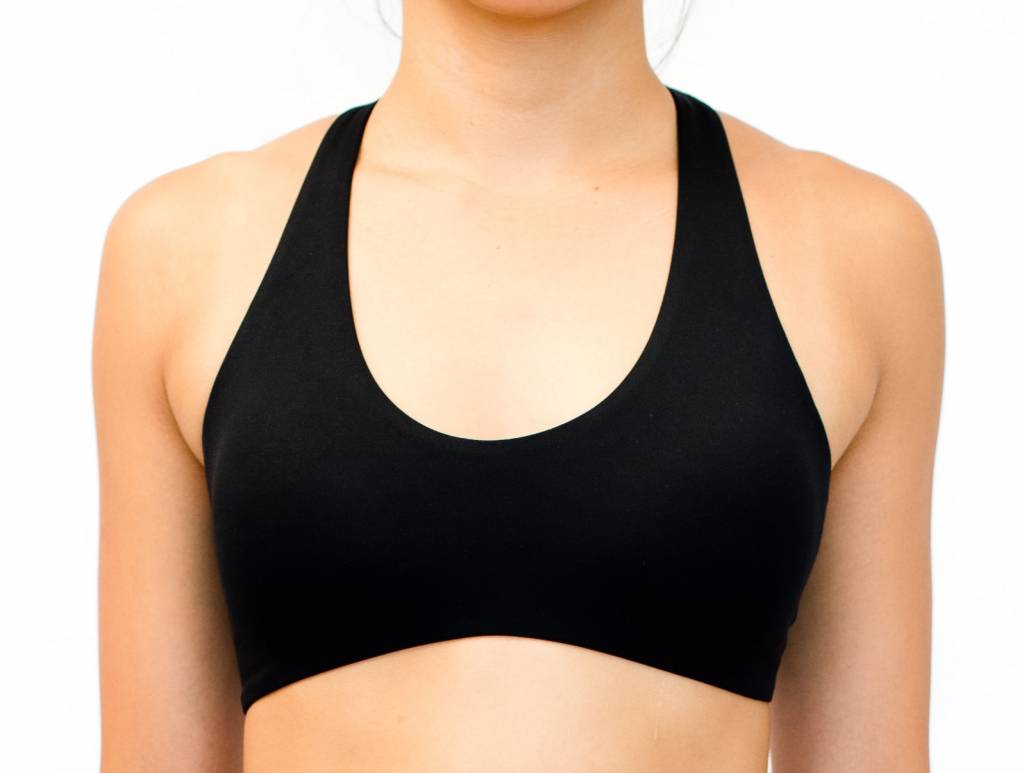 Pualani Reversible Fitness Surf Top Black Solid