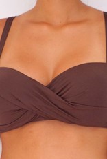 Pualani D Cup Bandeau Chocolate Solid