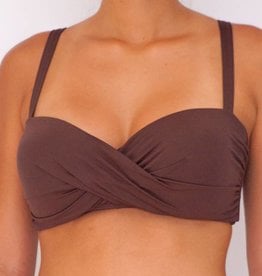 Pualani D Cup Bandeau Chocolate Solid