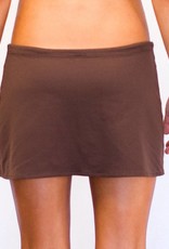 Pualani Short Drawstring Skirt Chocolate Solid