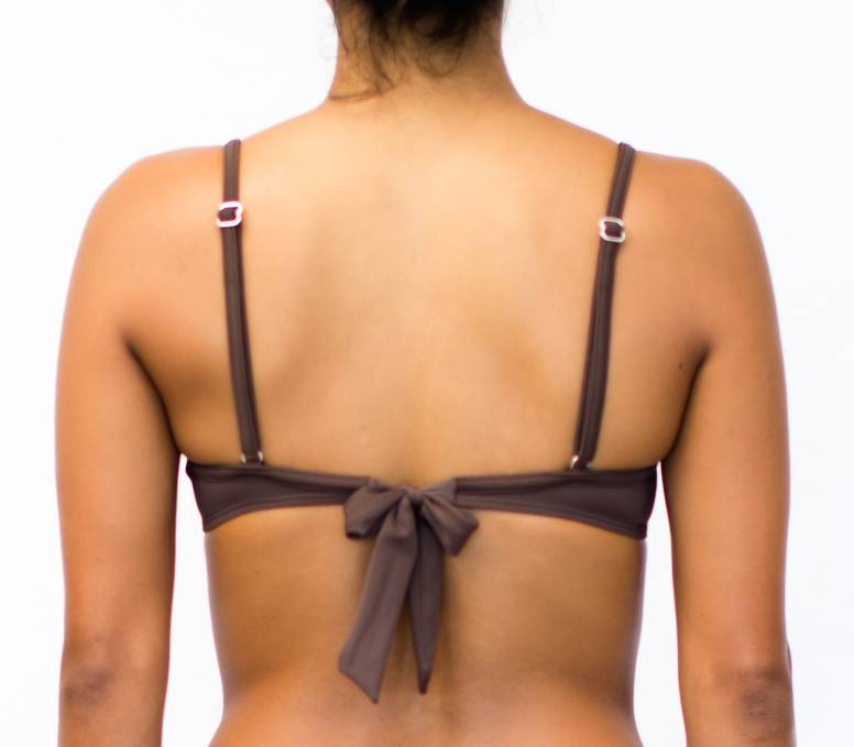 Pualani Underwire Removable Bow Chocolate Solid