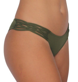 Pualani Skimpy Love With Braided Sides Olive Solid