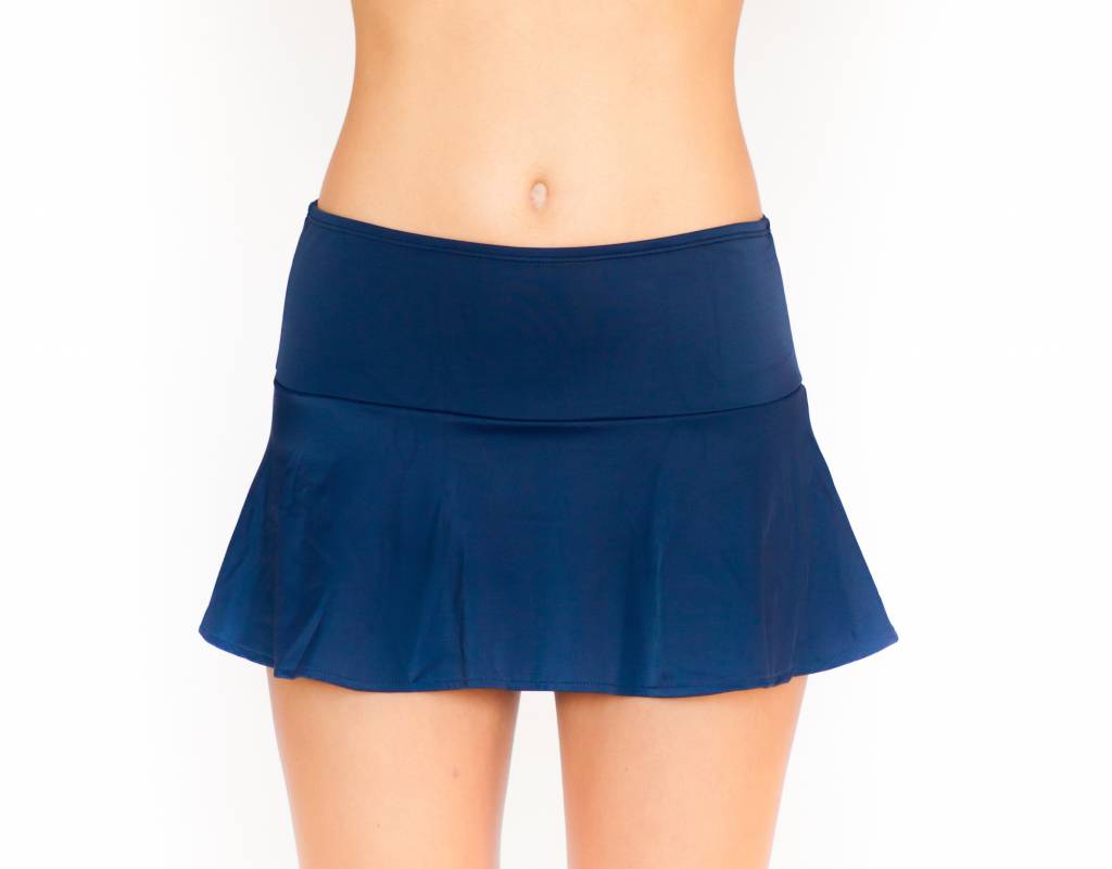 Pualani Skirt With Attached Bottom Navy Solid