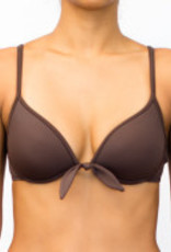 Pualani Underwire Removable Bow Chocolate Solid