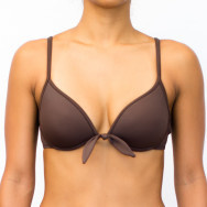 Pualani Underwire Removable Bow Chocolate Solid