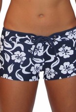 Pualani Hot Pant Hibiscus Navy