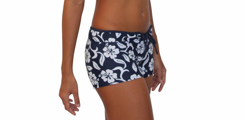 Pualani Hot Pant Hibiscus Navy