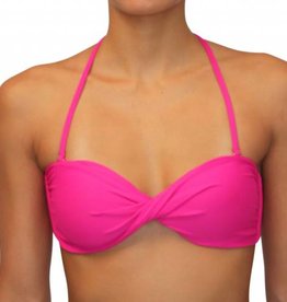 Pualani Twist Bandeau Fuschia Solid