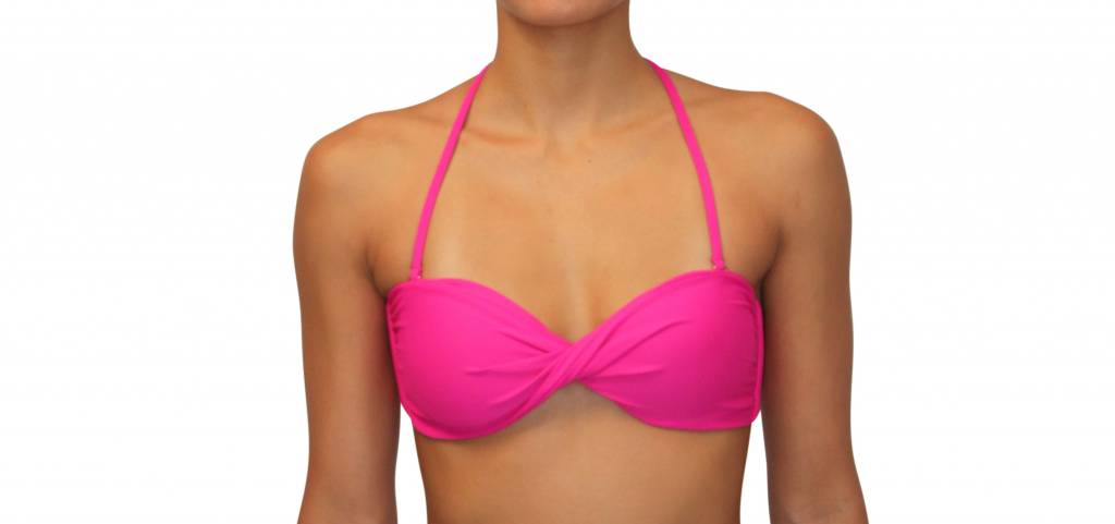 Pualani Twist Bandeau Fuschia Solid