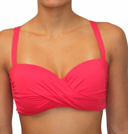 Pualani D Cup Bandeau Red Solid