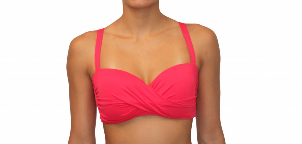 Pualani D Cup Bandeau Red Solid