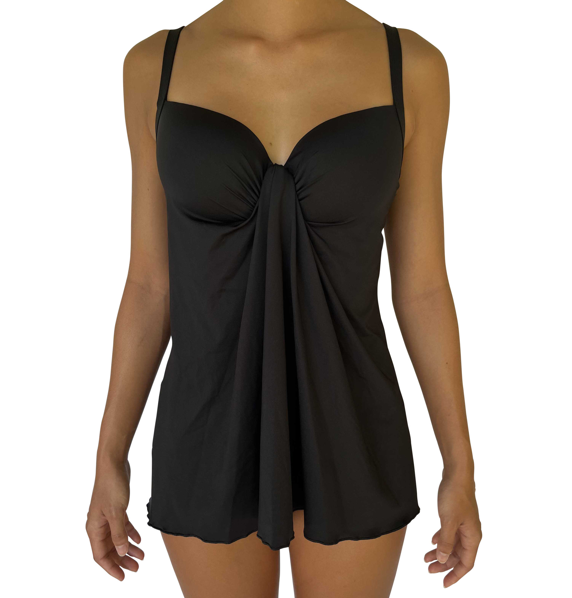 Women's Underwire Tankini Black Solid - Pualani Hawaii