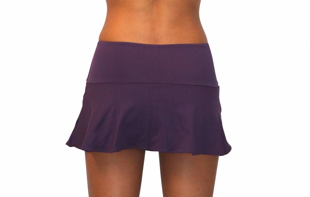 Pualani Skirt With Attached Bottom Eggplant Solid