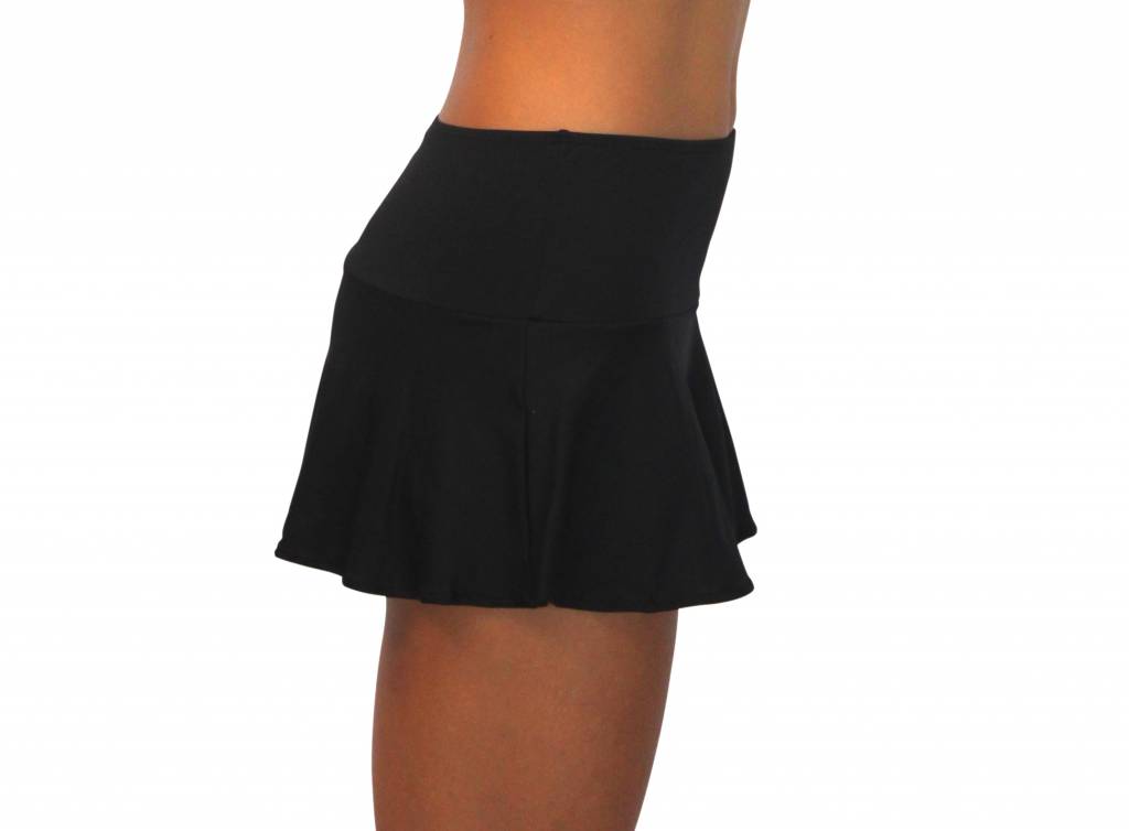 Pualani Skirt w/ Attached Bottom Black Solid