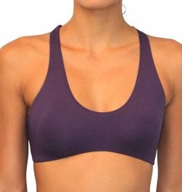 Pualani Reversible FItness Surf Top Eggplant Solid