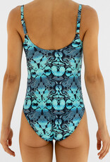 Pualani Pleated One Piece Blue Lagoon