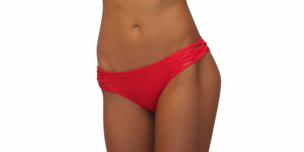 Pualani Scoop With Side Strings Red Solid