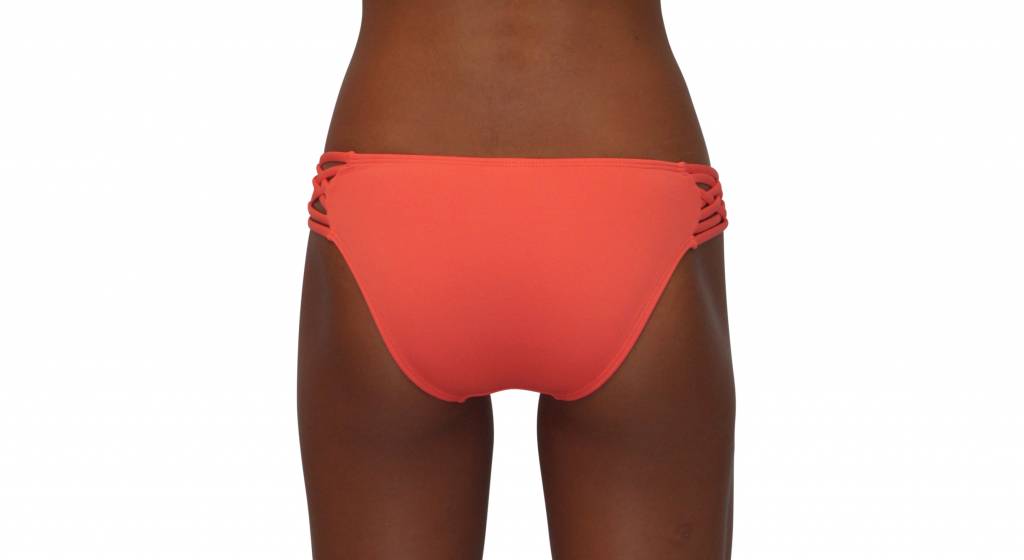 Pualani Scoop With Side Strings Coral Solid