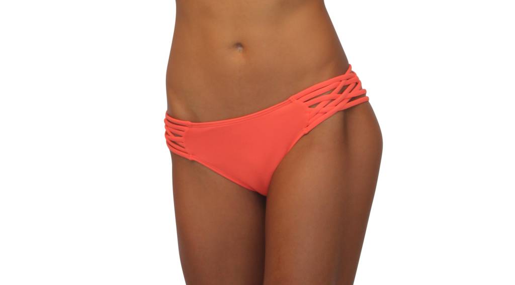 Pualani Scoop w/ Side Strings Coral Solid