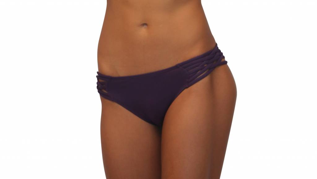 Pualani Scoop With Side Strings Eggplant Solid