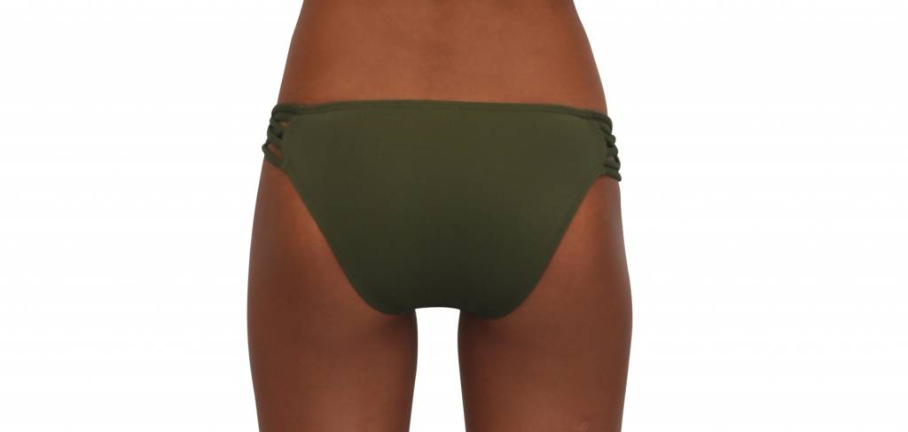 Pualani Scoop With Side Strings Olive Solid