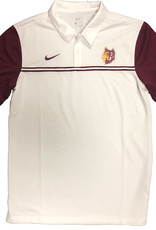 Nike White Polo with Maroon Striped Chest Wolfhead