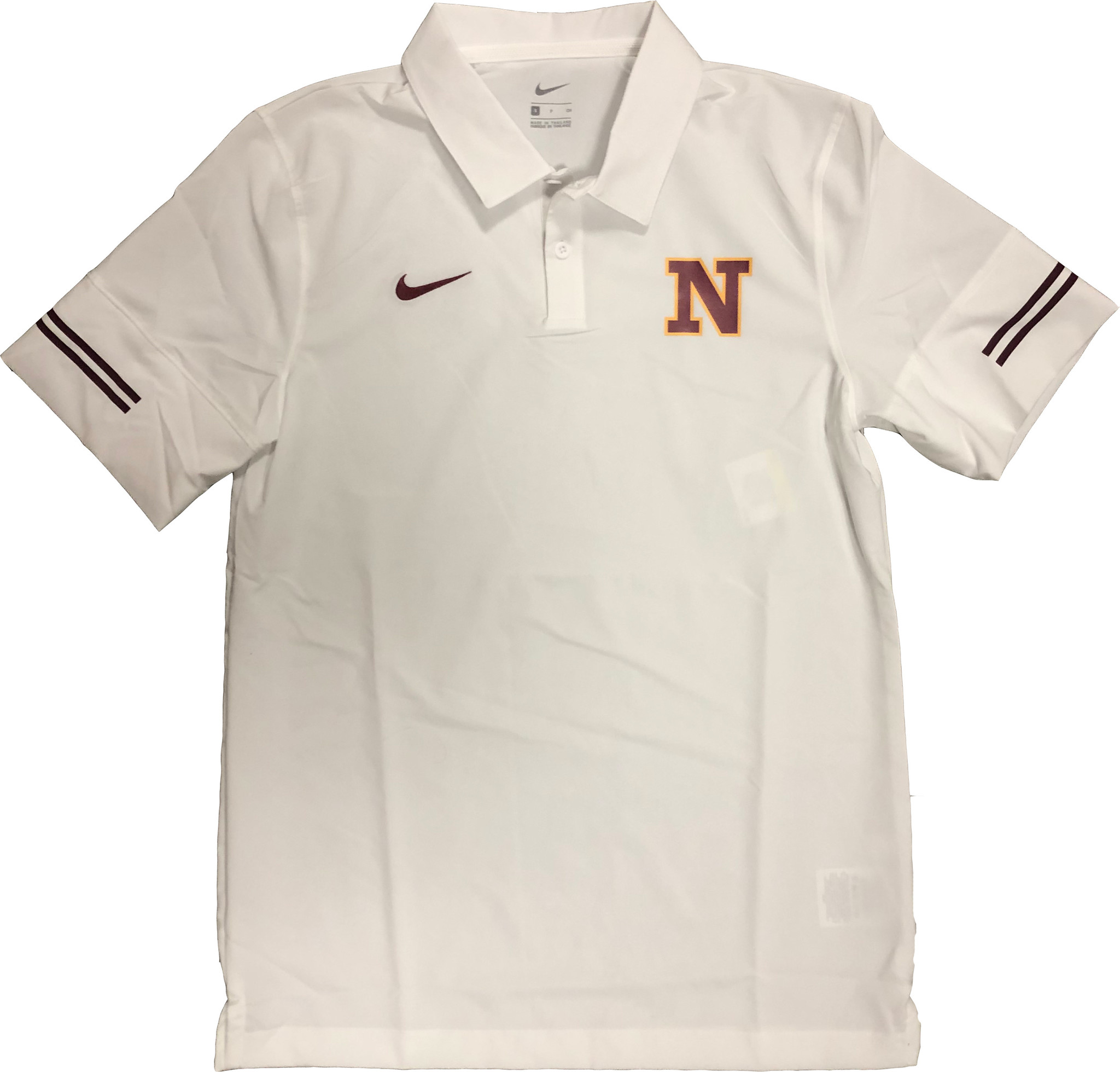 Nike White Polo Striped Arms "N"