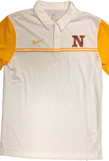 Nike White Polo With Gold Striped Chest "N"