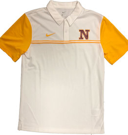 Nike White Polo With Gold Striped Chest "N"