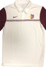 Nike White Polo with Maroon Striped Chest Wolfhead
