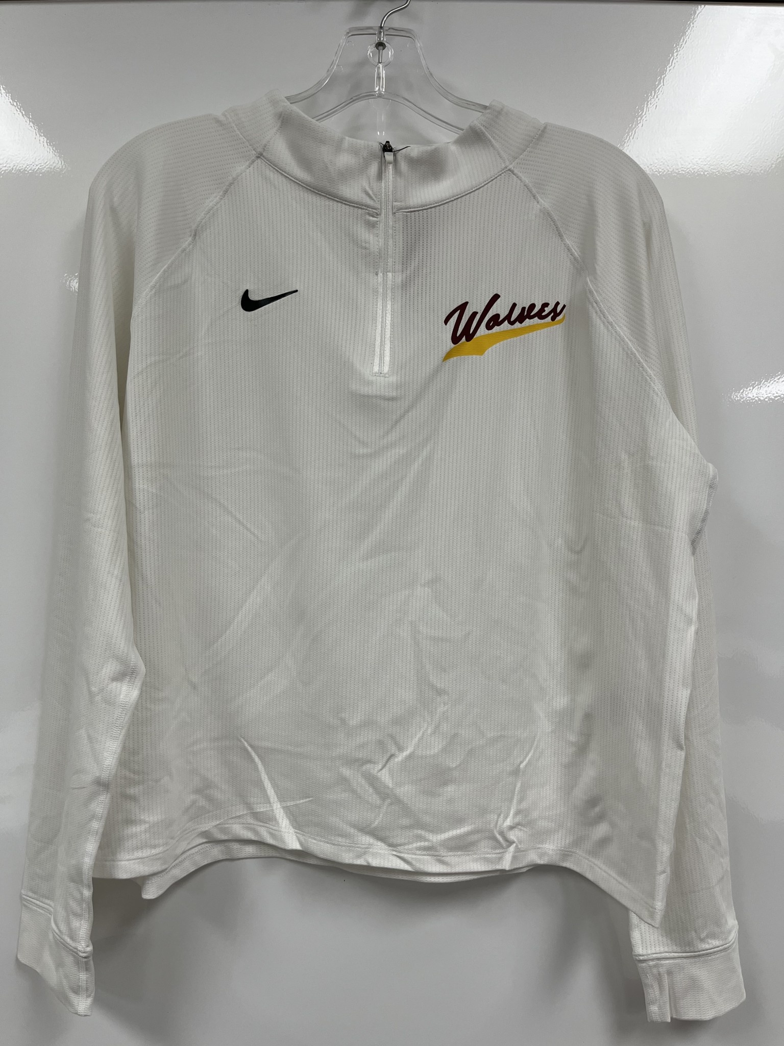 Nike White Wolves 1/4 Zip Crop Top Womens