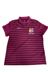 Nike Maroon Women's Wolfhead Striped Polo