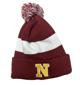 Nike Maroon Beanie with Removable Pom
