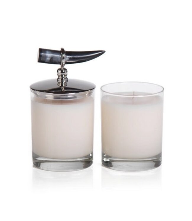 Zodax Cote d’Ivoire Scented Candle with Horn Lid - Mandarin Fig
